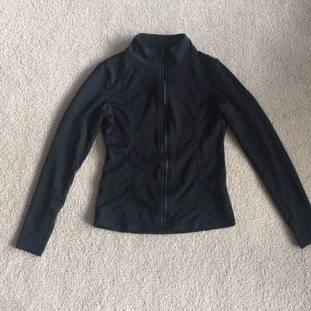 SHEIN Solid Zip Up Sports Jacket With Thumb Holes
